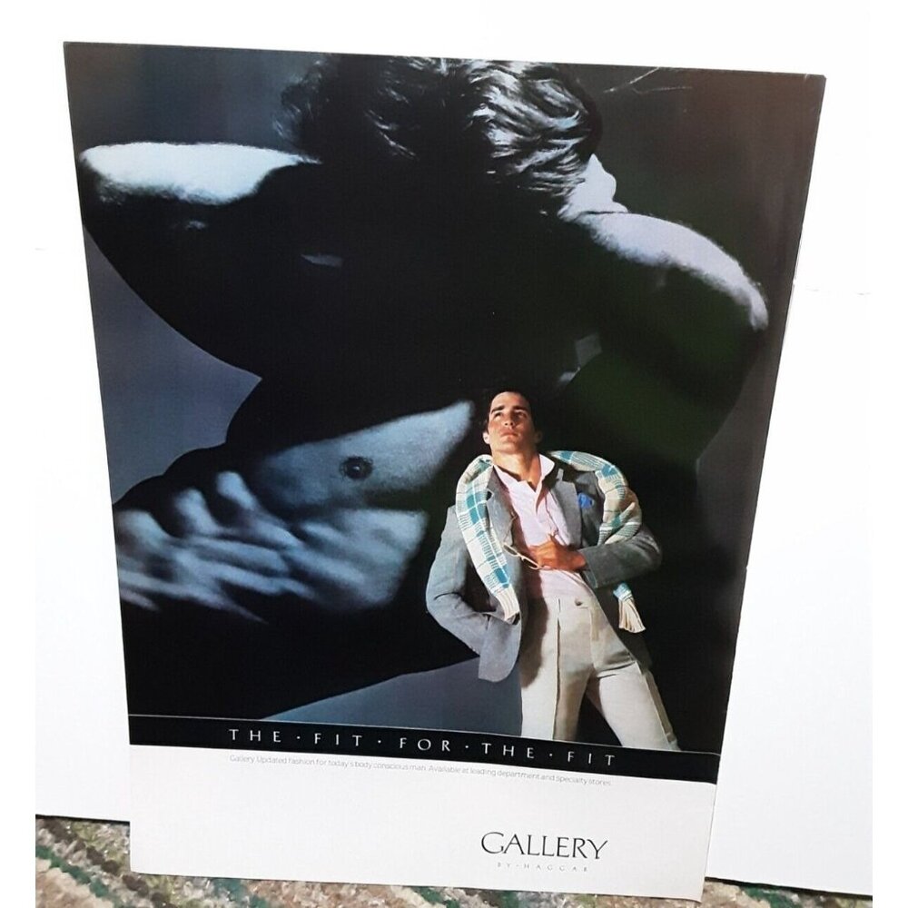 1985 Gallery By Haggar Clothing For Man Ripped Abs Original Print Ad